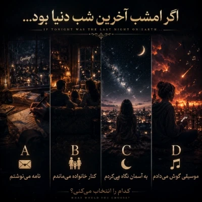 عکس اگر امشب آخرین شب دنیا بود . . .