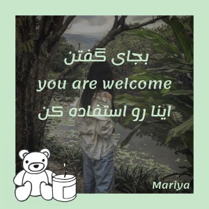 عکس بجای گفتن you are welcome....