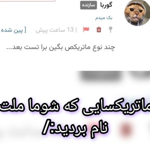 عکس ماتریکسی که شوما ملت نام بردید.