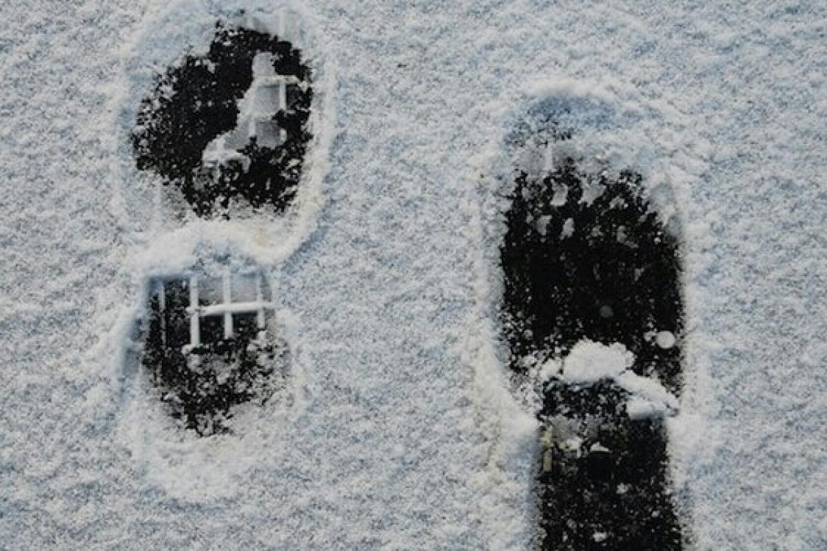 عکس داستان ترسناک رد پا در برف