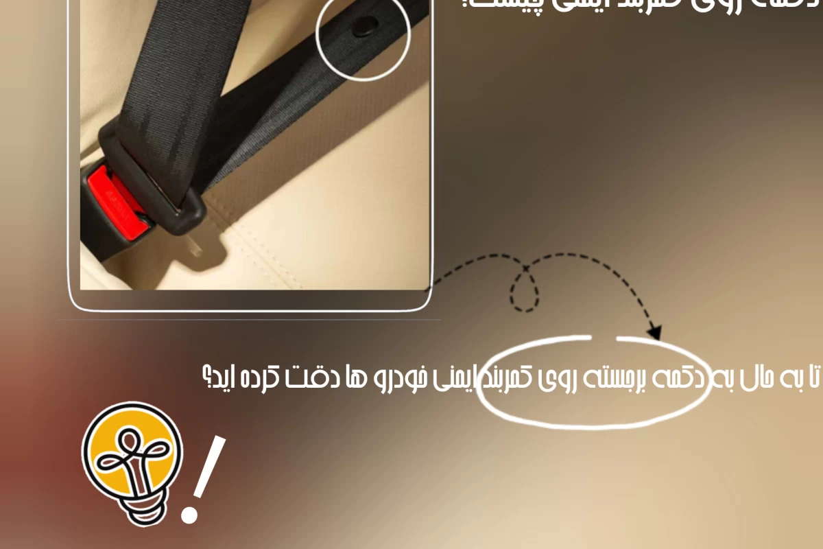 عکس دکمه برجسته روی کمربند ایمنی