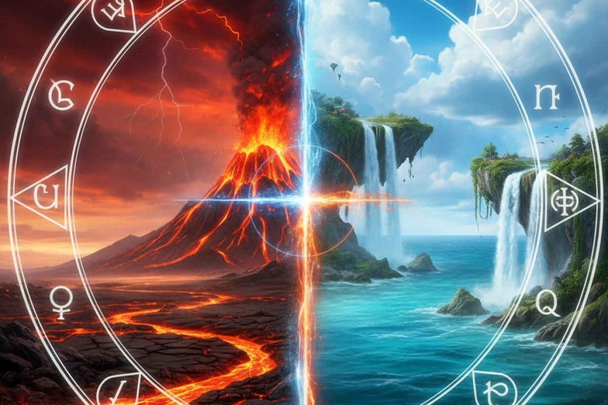 عکس آب و آتش عناصر مکمل!