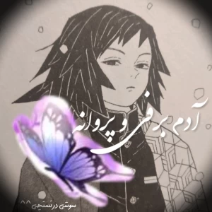 عکس 「آدم برفی و پروانه」