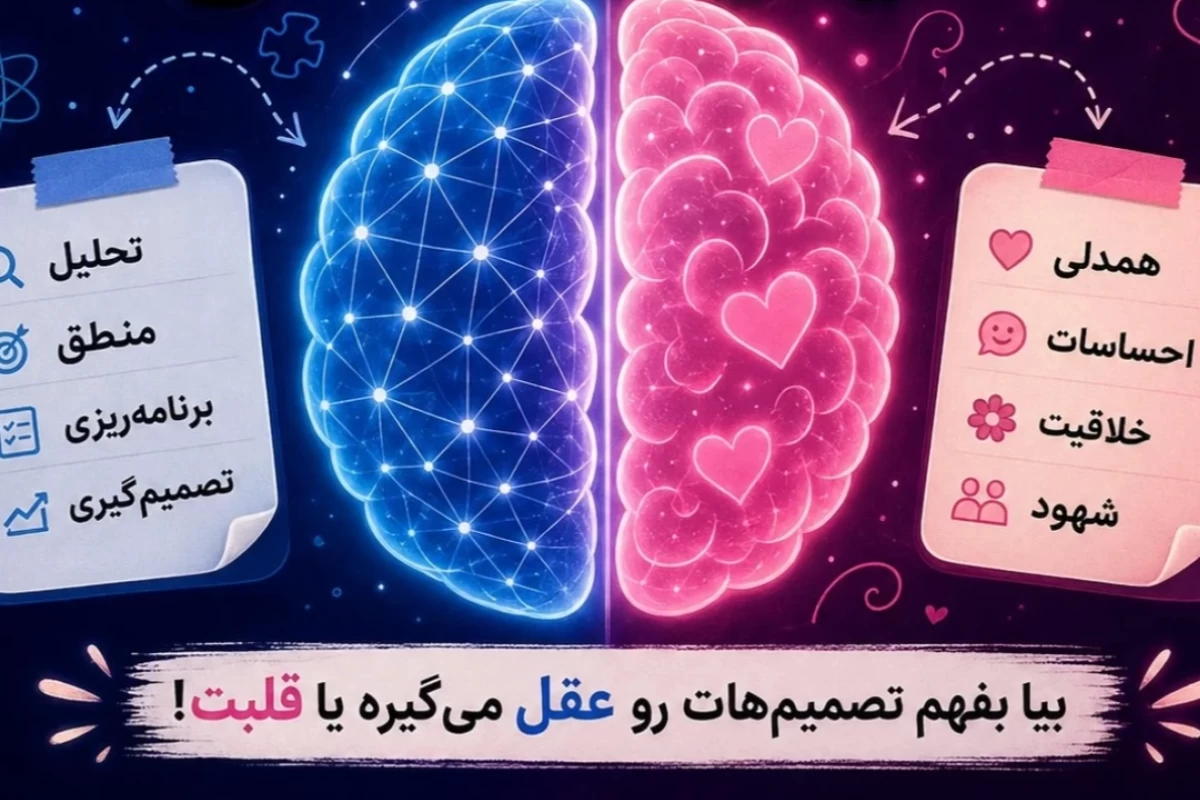 عکس مغزت بیشتر منطقیه یا احساسی؟!