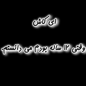 عکس ای کاش وقتی ۱۲ سال داشتم می دانستم.