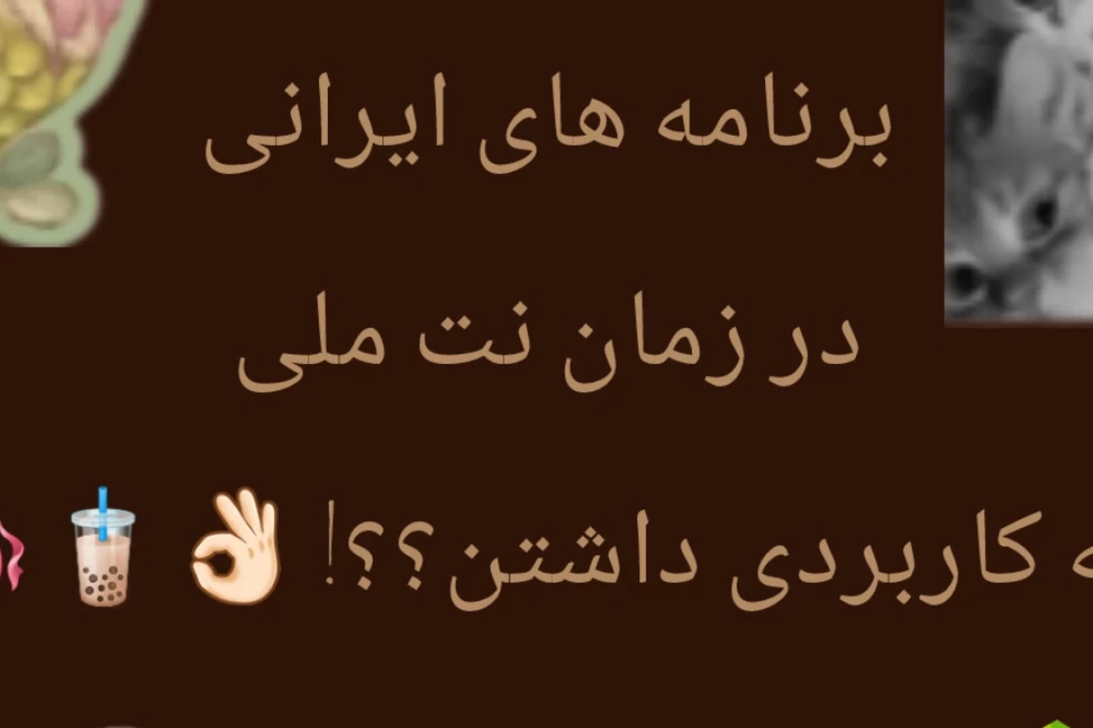 برنامه های ایرانی، در زمان نت ملی چه کاربردی داشتند؟؟ 🩰💅